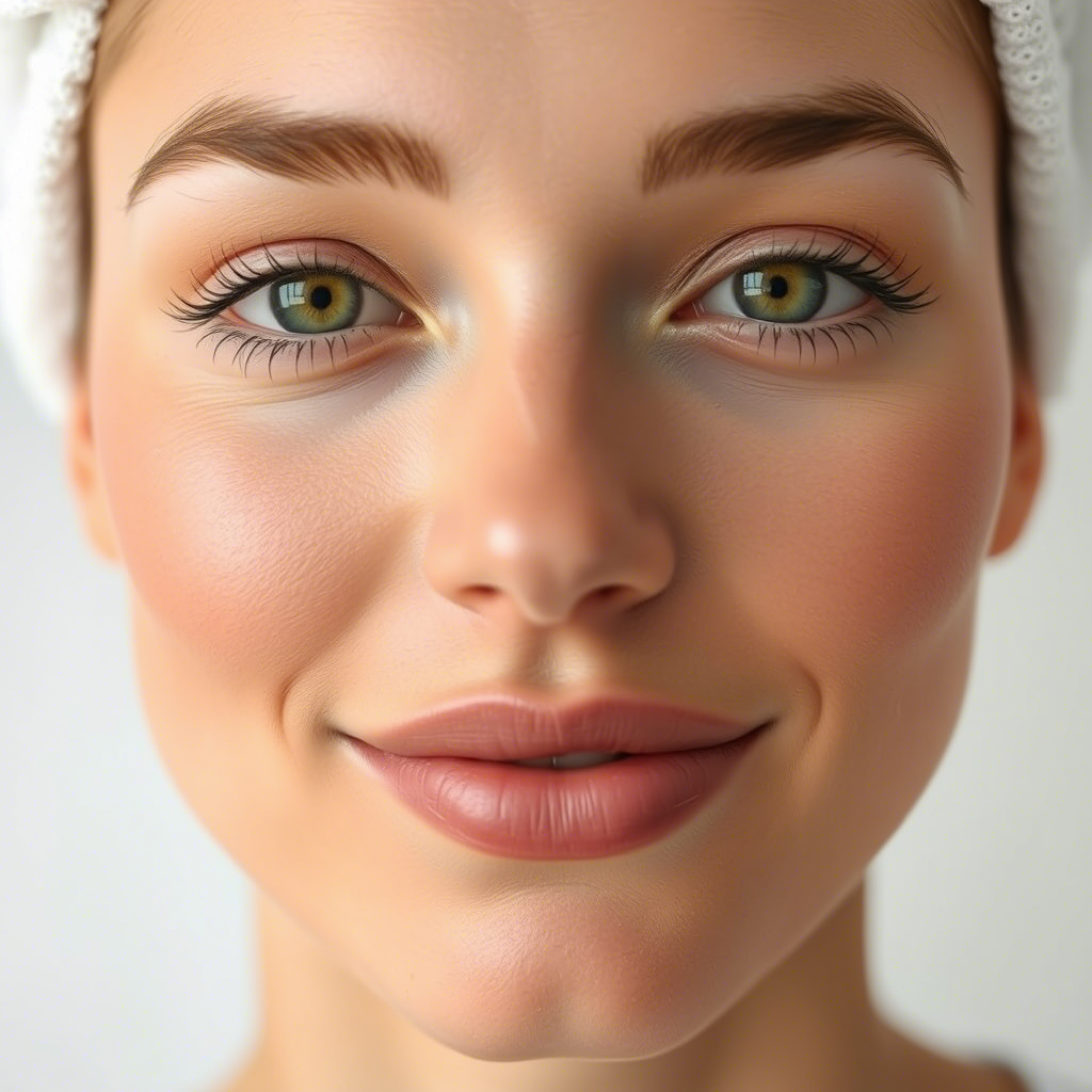 Close-up of a person's youthful face with radiant skin after Hifu treatment
