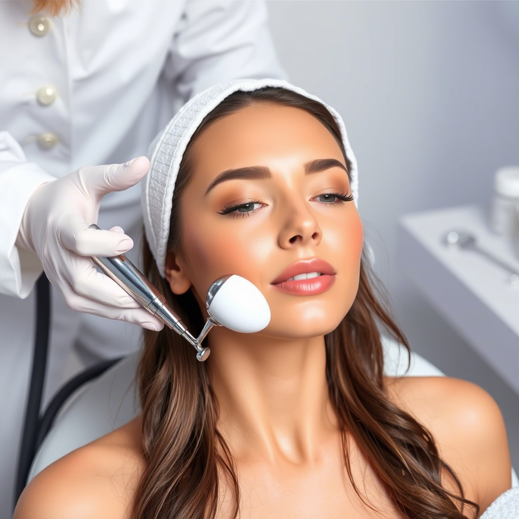 Endospheres roller machine for facial rejuvenation treatment