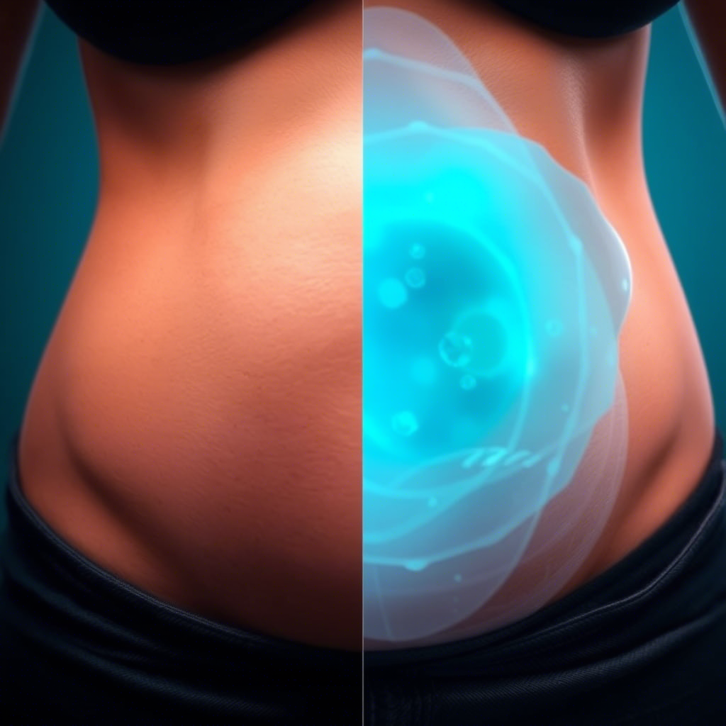 Fat cells bursting under ultrasound cavitation treatment