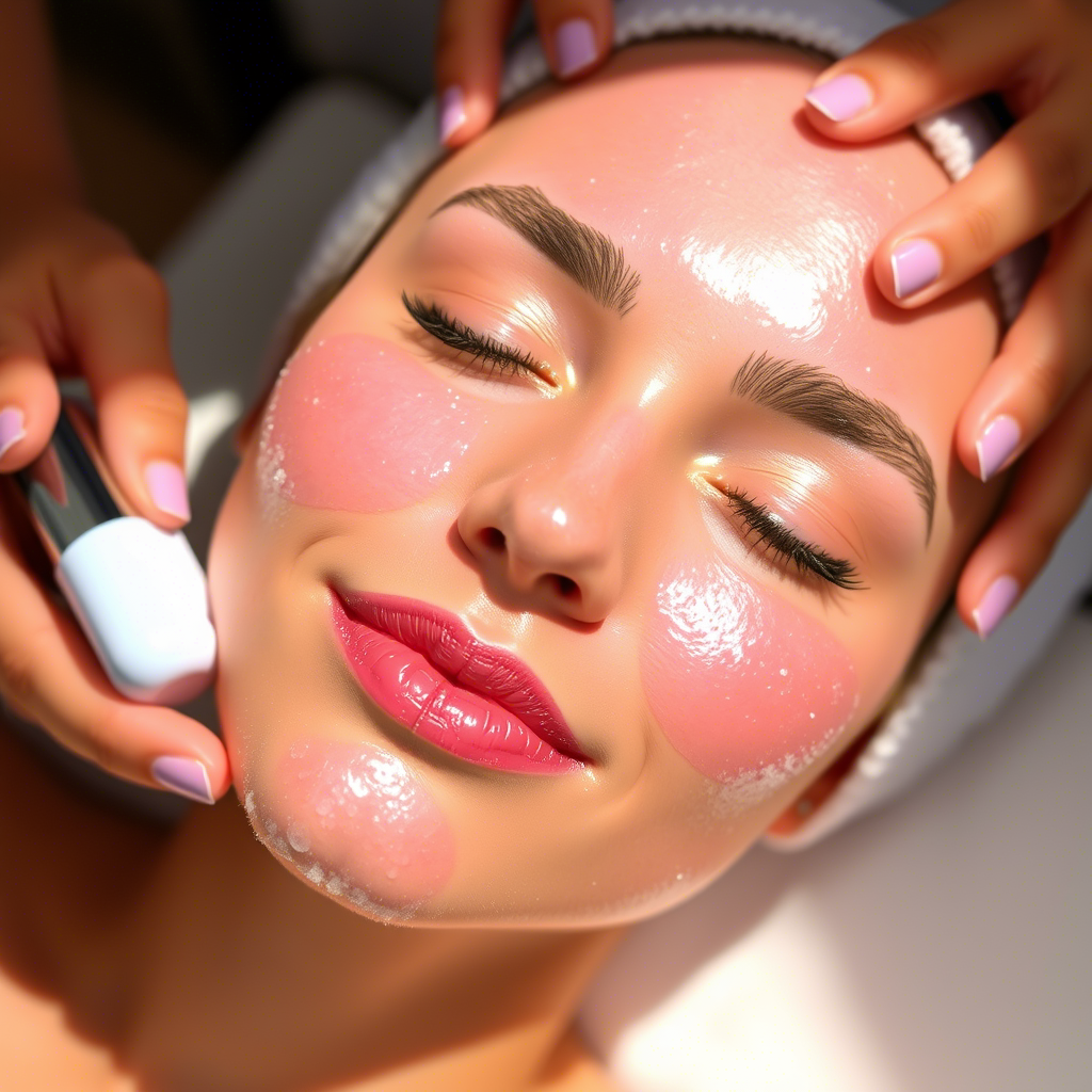 Glowing skin achieved with oxygen jet peel technology