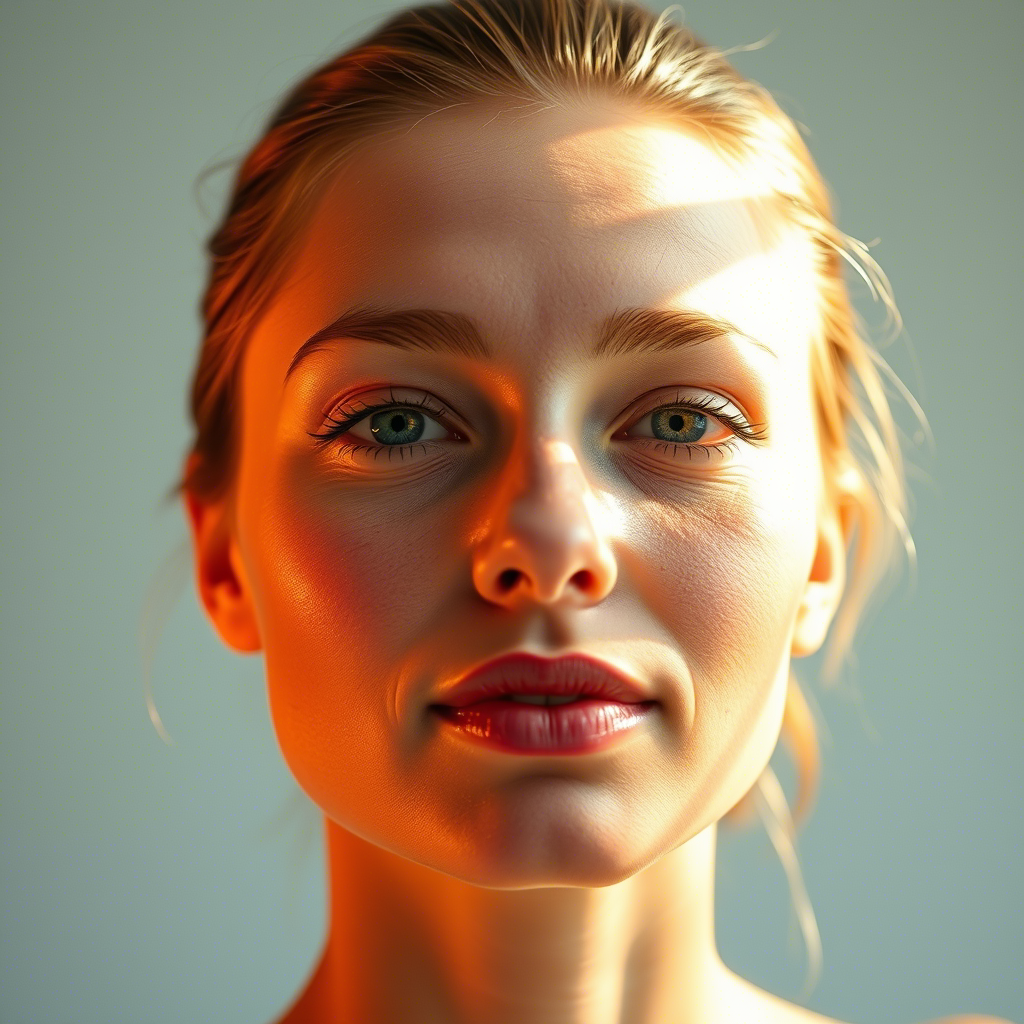 Glowing woman with radiant oxygen-infused skin