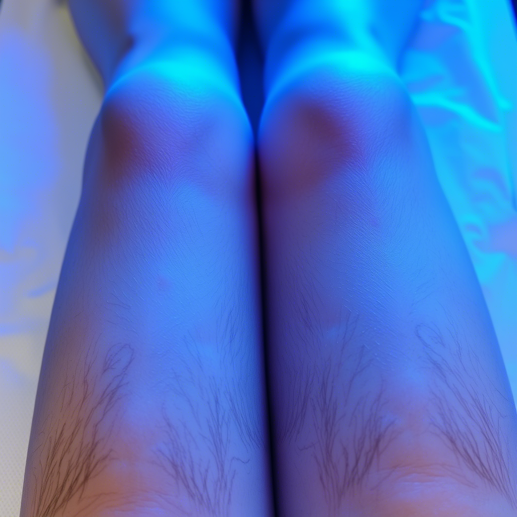 Hair reduction using intense pulsed light technology on legs