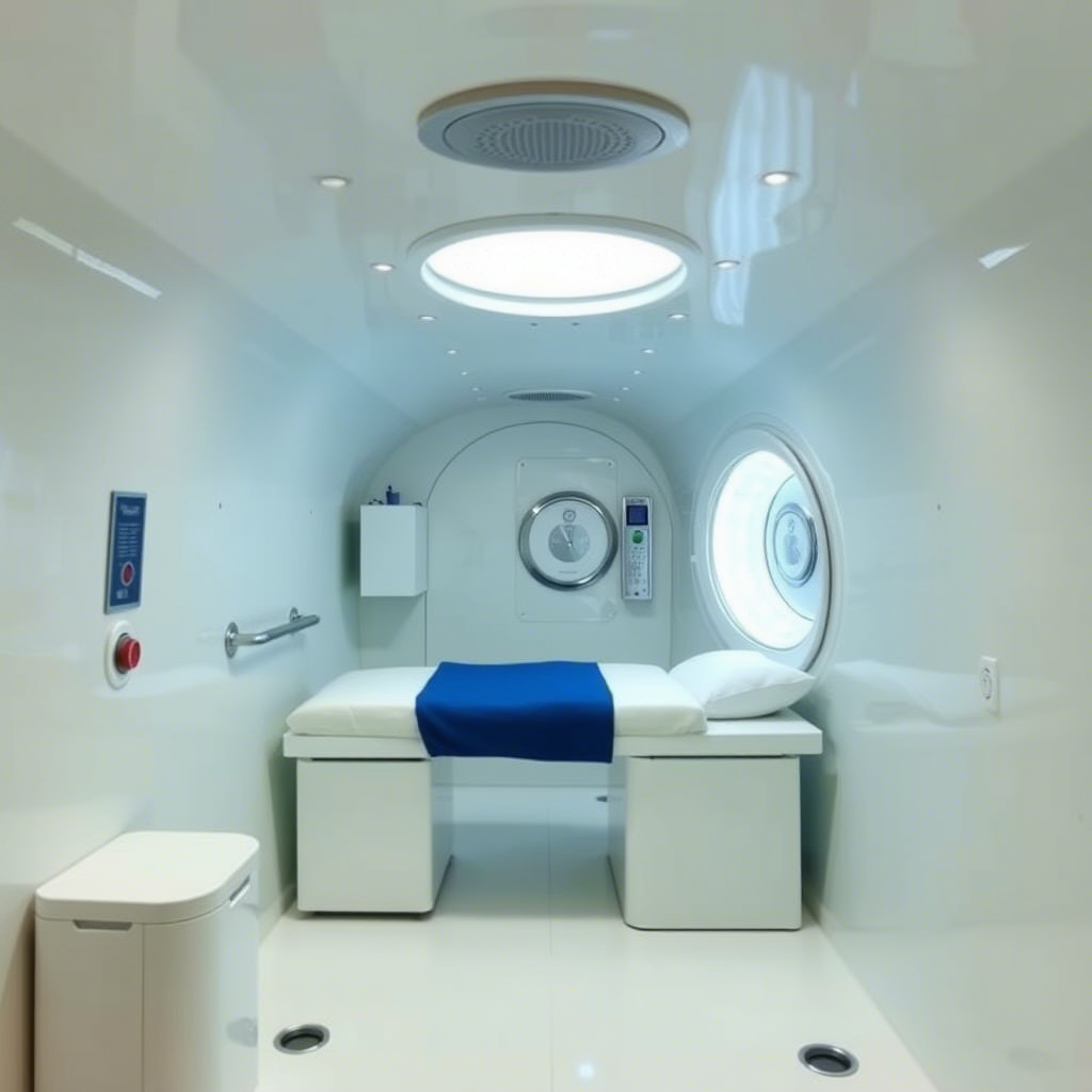 Hyperbaric oxygen chamber interior