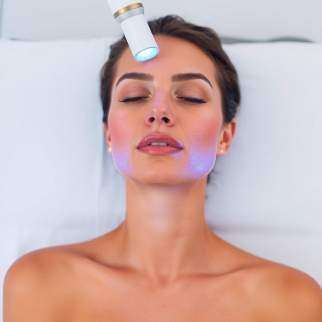 IPL laser treatment on skin