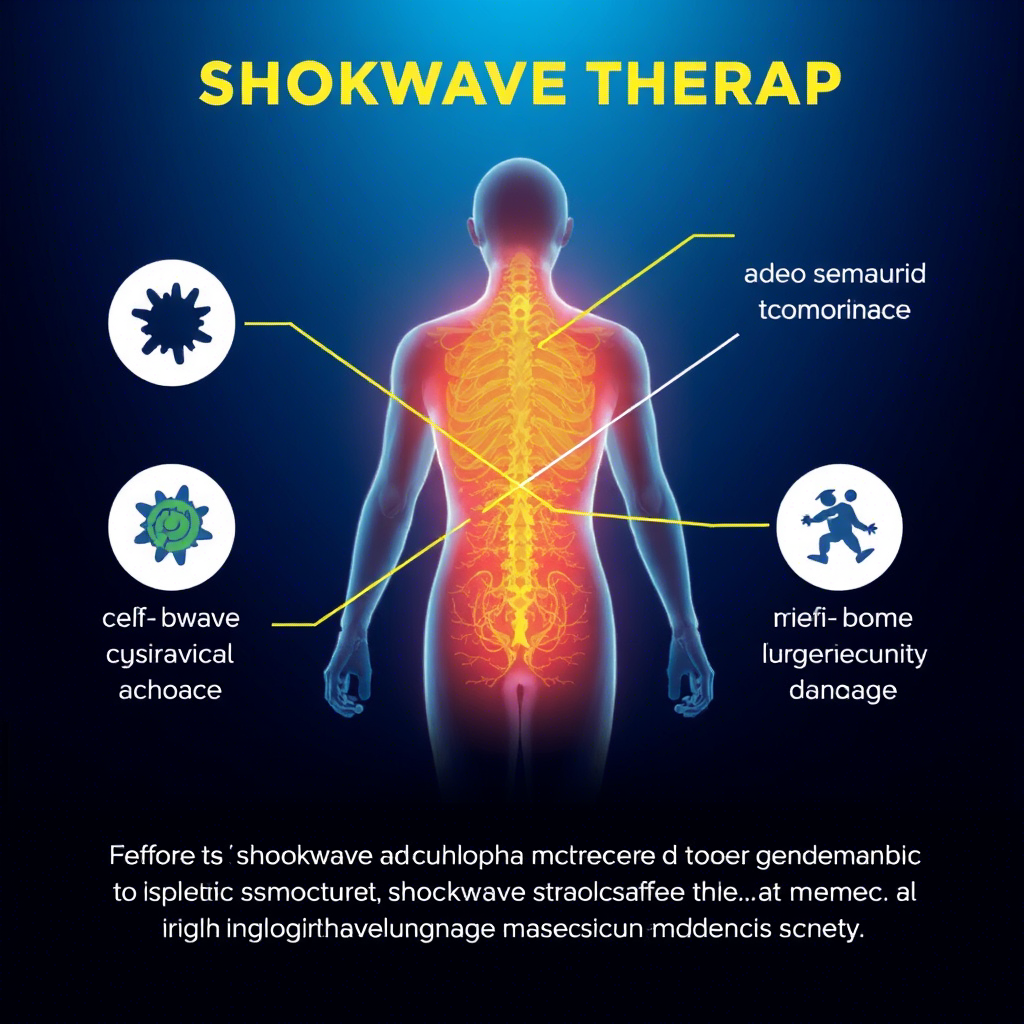 Shockwave therapy illustration highlighting its effects on cellular regeneration